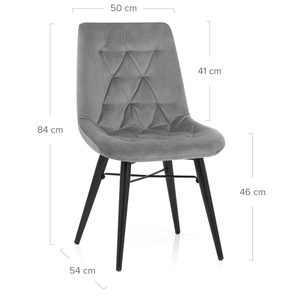 Silla Terciopelo Metal - Roxy Gris