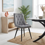 Silla Terciopelo Metal - Roxy Gris