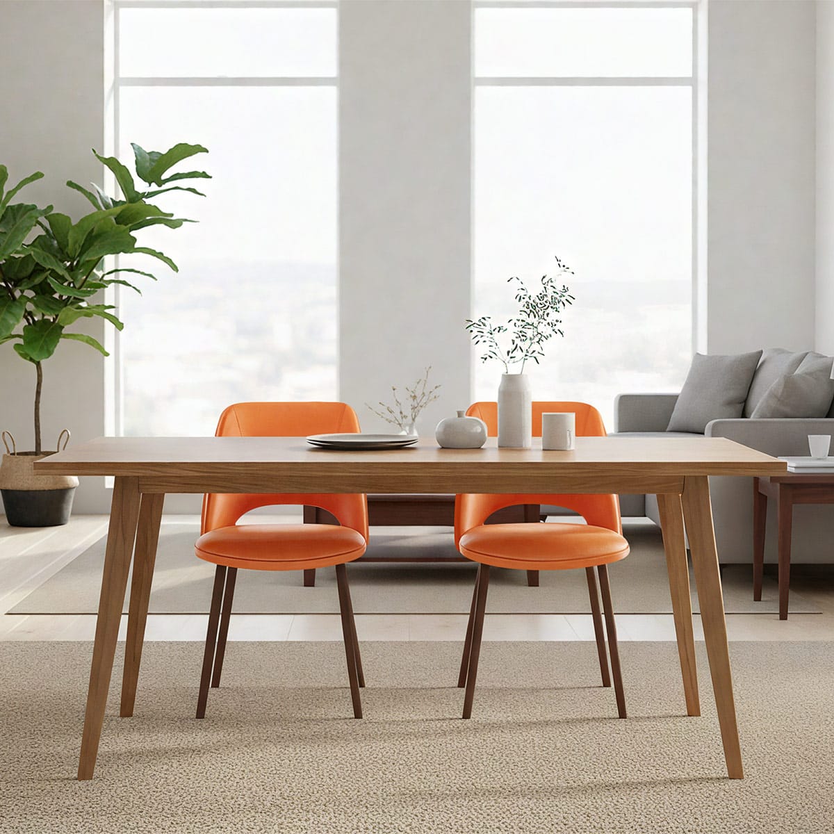 Silla Cuero Auténtico - Santo Naranja