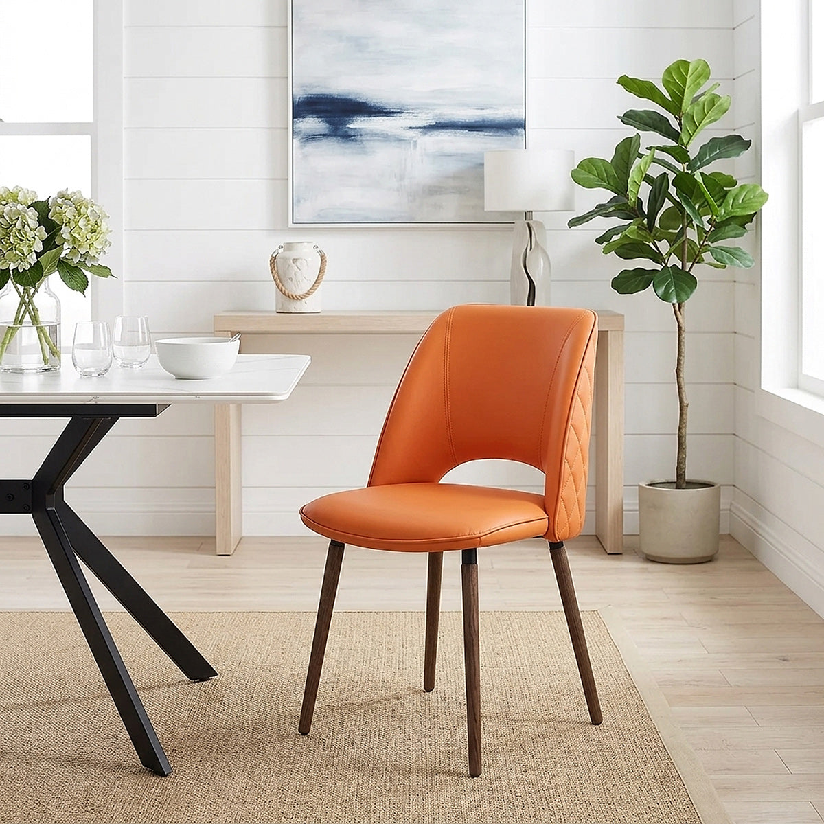 Silla Cuero Auténtico - Santo Naranja