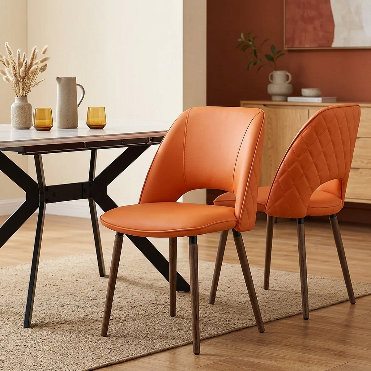 Silla Cuero Auténtico - Santo Naranja