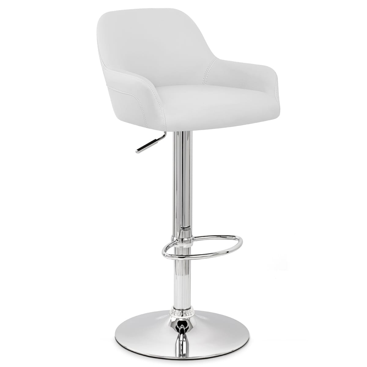 Taburete Polipiel Cromo - Sassi Blanco