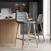 Taburete Polipiel Cromo - Scala Gris