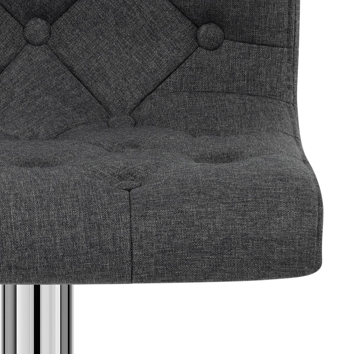 Taburete Tela Cromo - Seattle Gris Oscuro