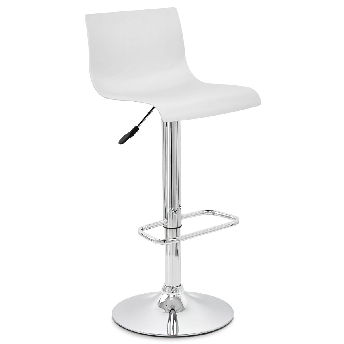Taburete Plástico Cromo - Serena Blanco