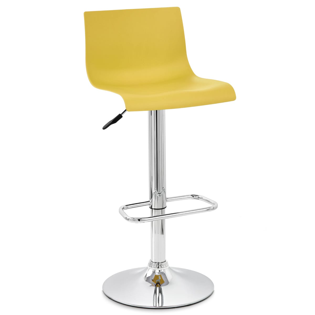 Taburete Plástico Cromo - Serena Amarillo