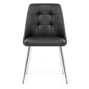 Silla Polipiel Cromo - Shanghai Negro