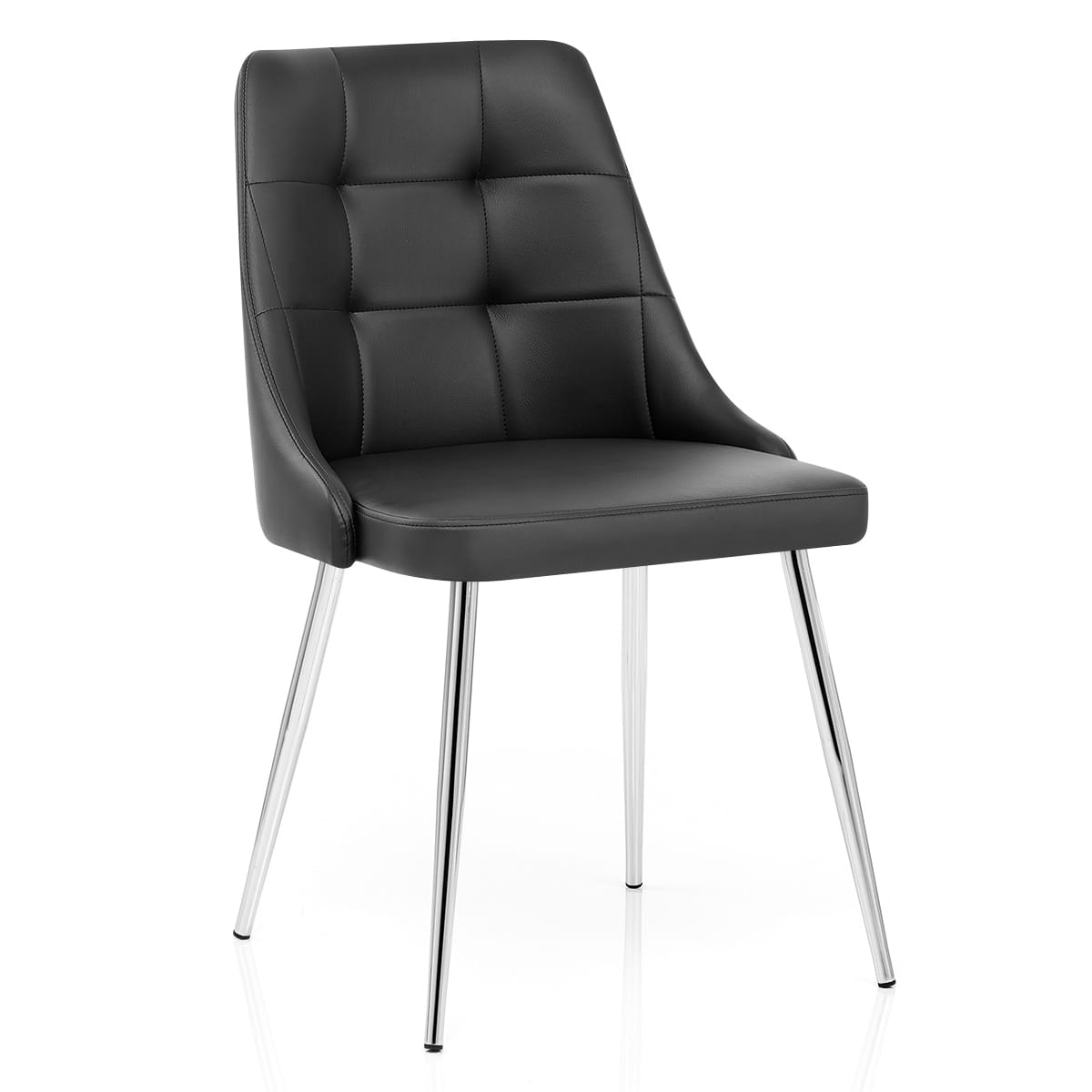 Silla Polipiel Cromo - Shanghai Negro