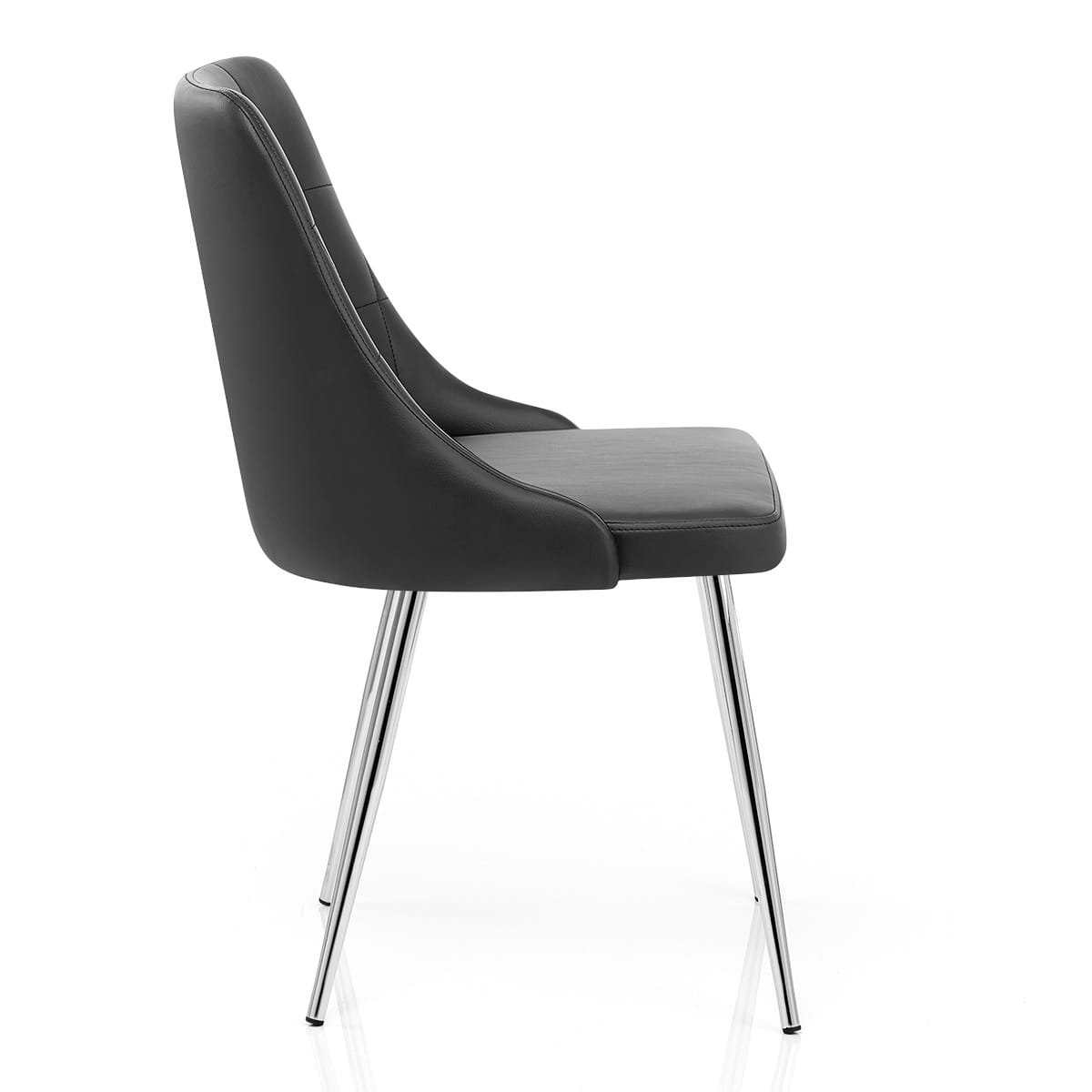 Silla Polipiel Cromo - Shanghai Negro