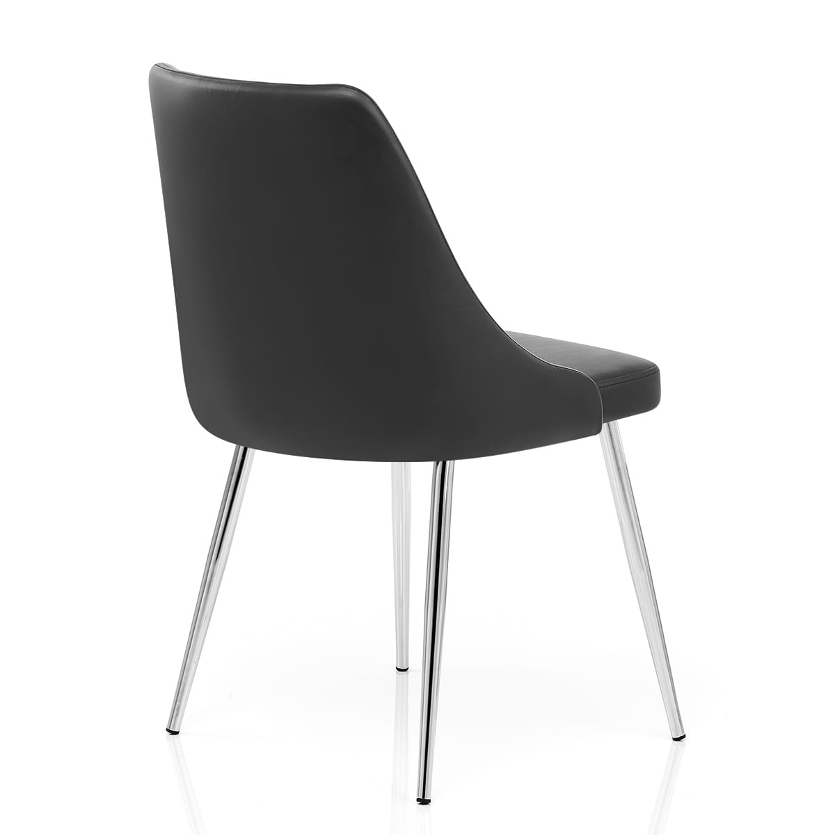 Silla Polipiel Cromo - Shanghai Negro