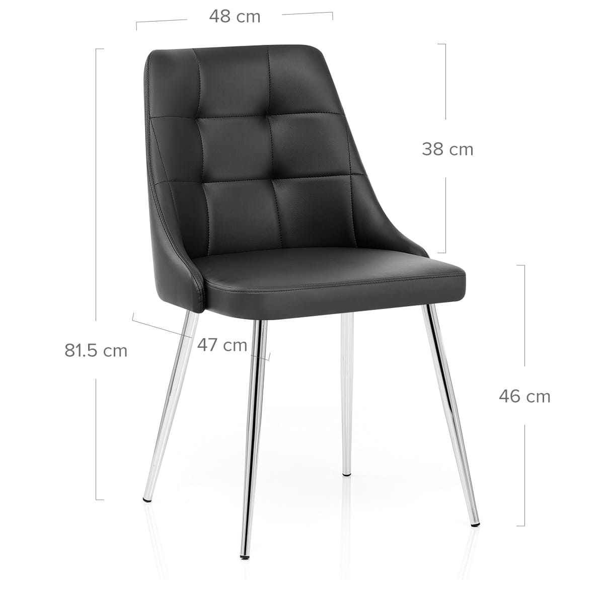 Silla Polipiel Cromo - Shanghai Negro
