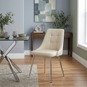 Silla Polipiel Cromo - Shanghai Crema