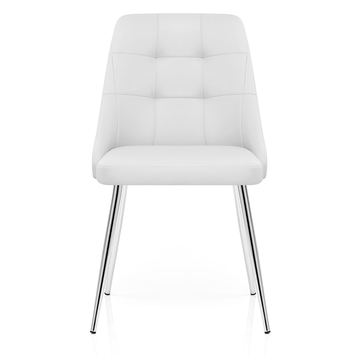Silla Polipiel Cromo - Shanghai Blanco