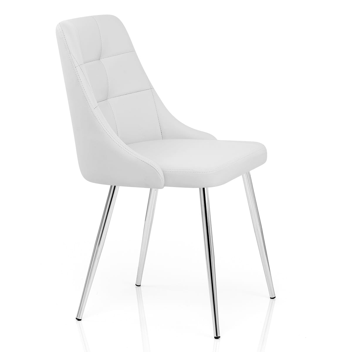 Silla Polipiel Cromo - Shanghai Blanco