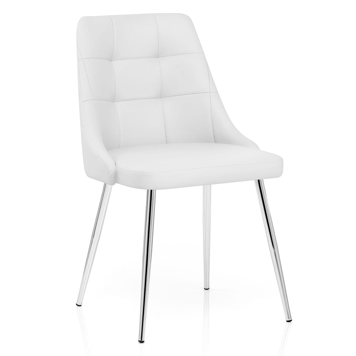 Silla Polipiel Cromo - Shanghai Blanco