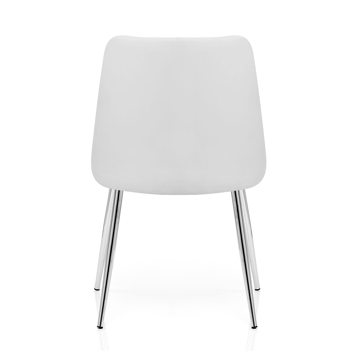Silla Polipiel Cromo - Shanghai Blanco