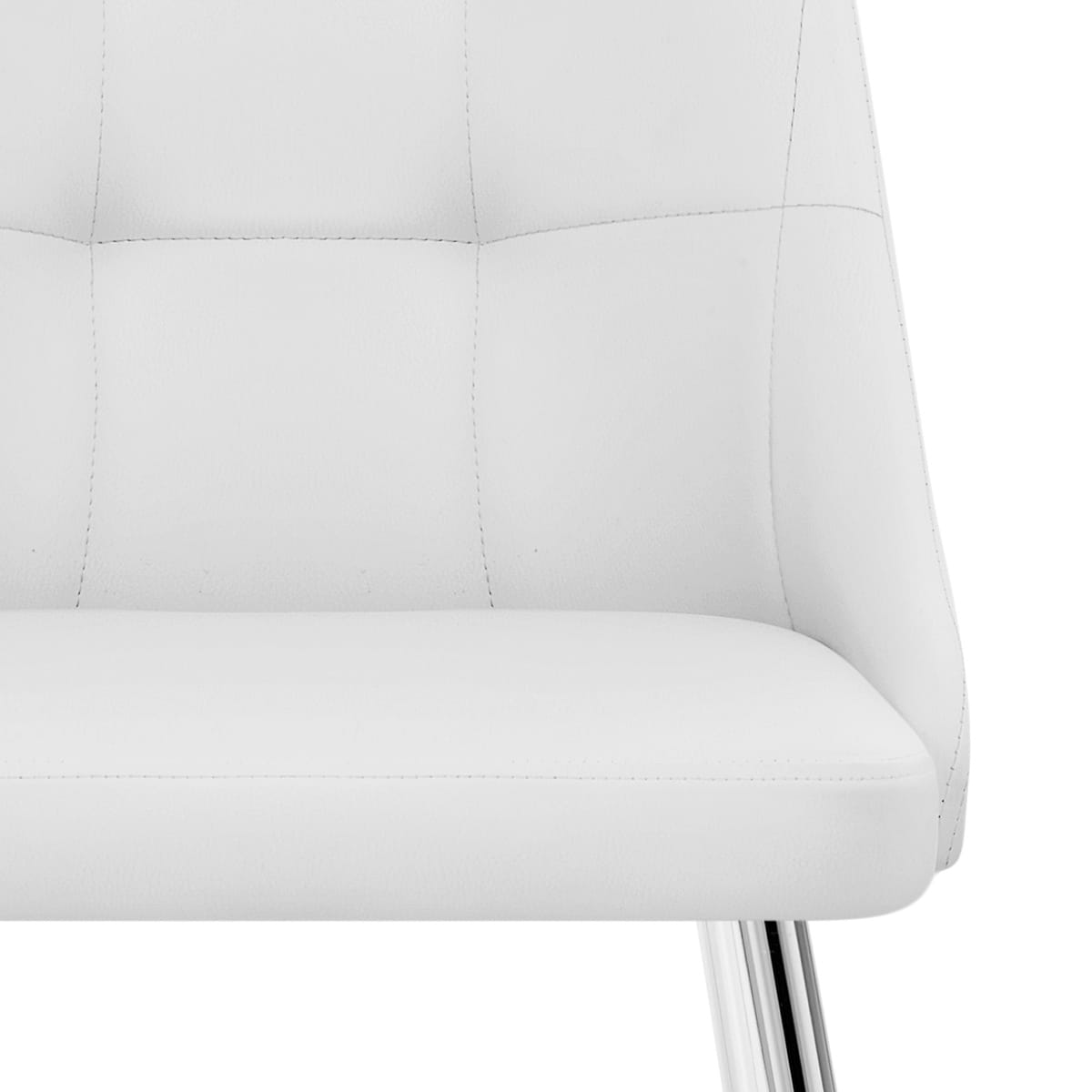 Silla Polipiel Cromo - Shanghai Blanco