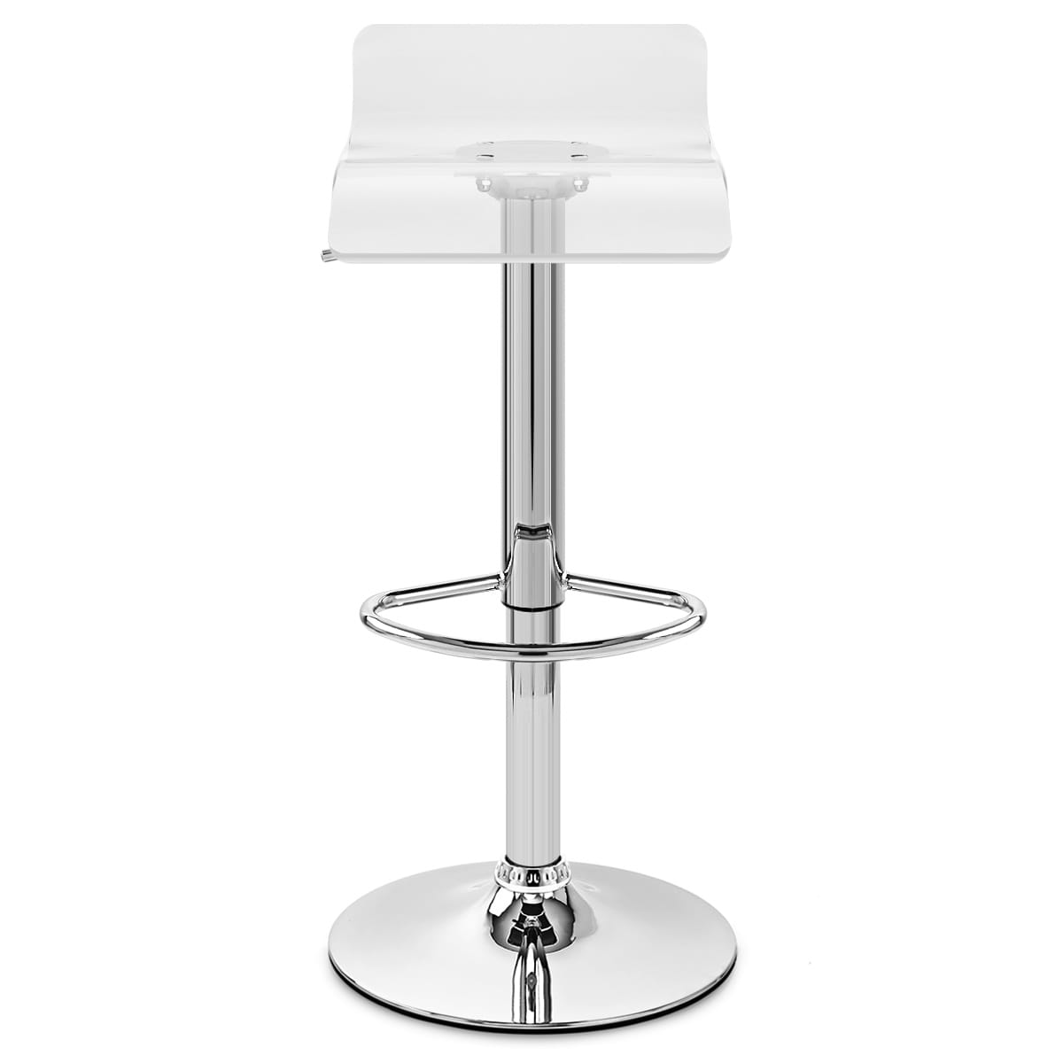 Taburete Plástico Cromo - Shimmer Transparente