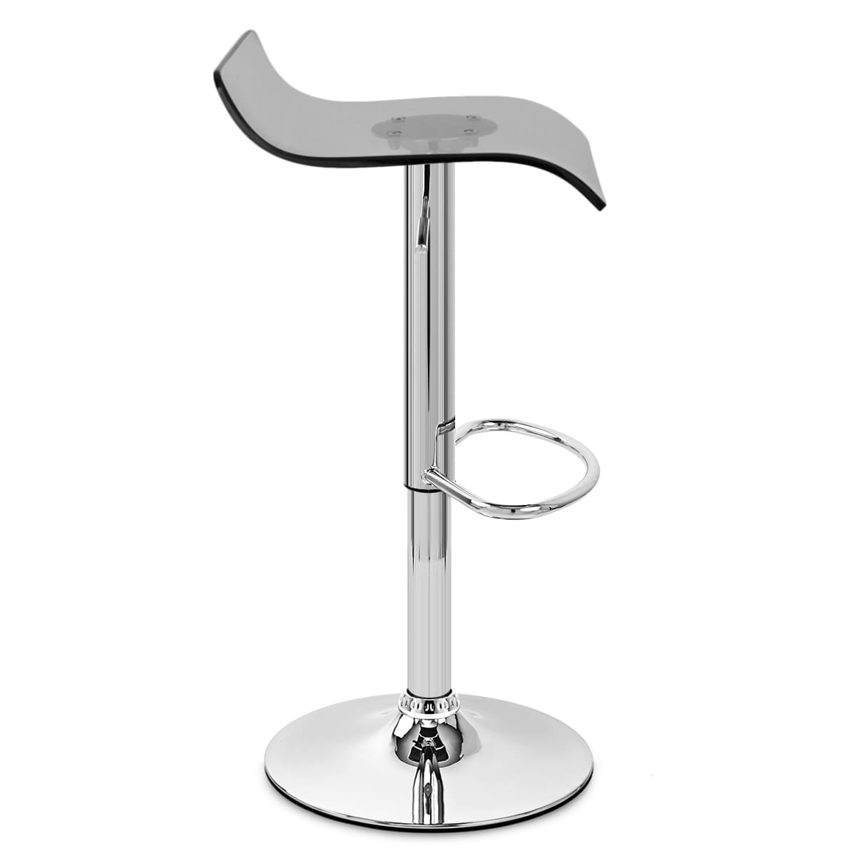 Taburete Plástico Cromo - Shimmer Gris
