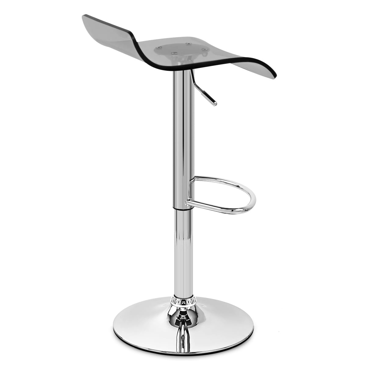Taburete Plástico Cromo - Shimmer Gris