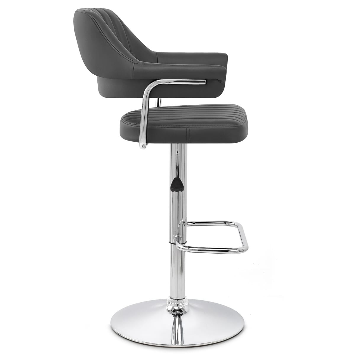 Taburete Polipiel Cromo - Skyline Negro