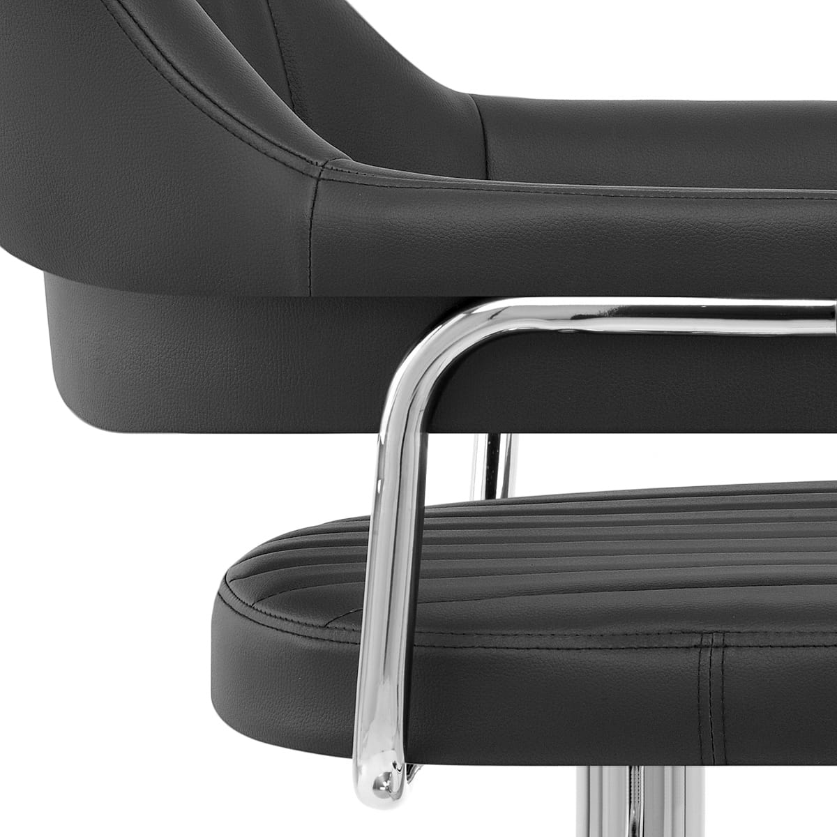 Taburete Polipiel Cromo - Skyline Negro