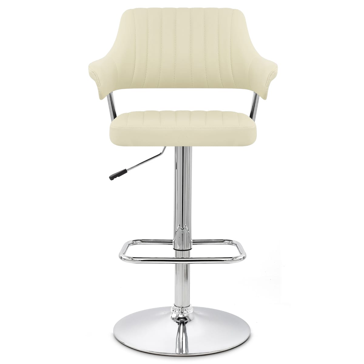 Taburete Polipiel Cromo - Skyline Crema