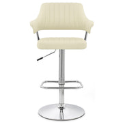 Taburete Polipiel Cromo - Skyline Crema