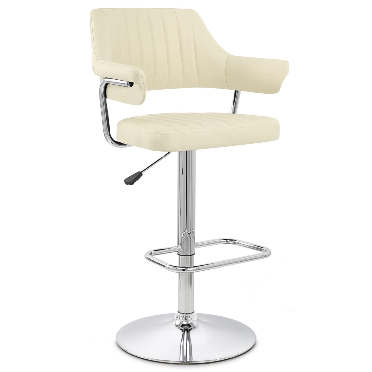Taburete Polipiel Cromo - Skyline Crema