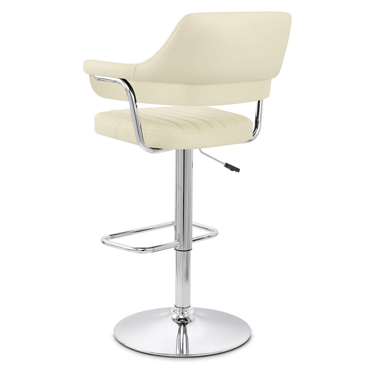 Taburete Polipiel Cromo - Skyline Crema