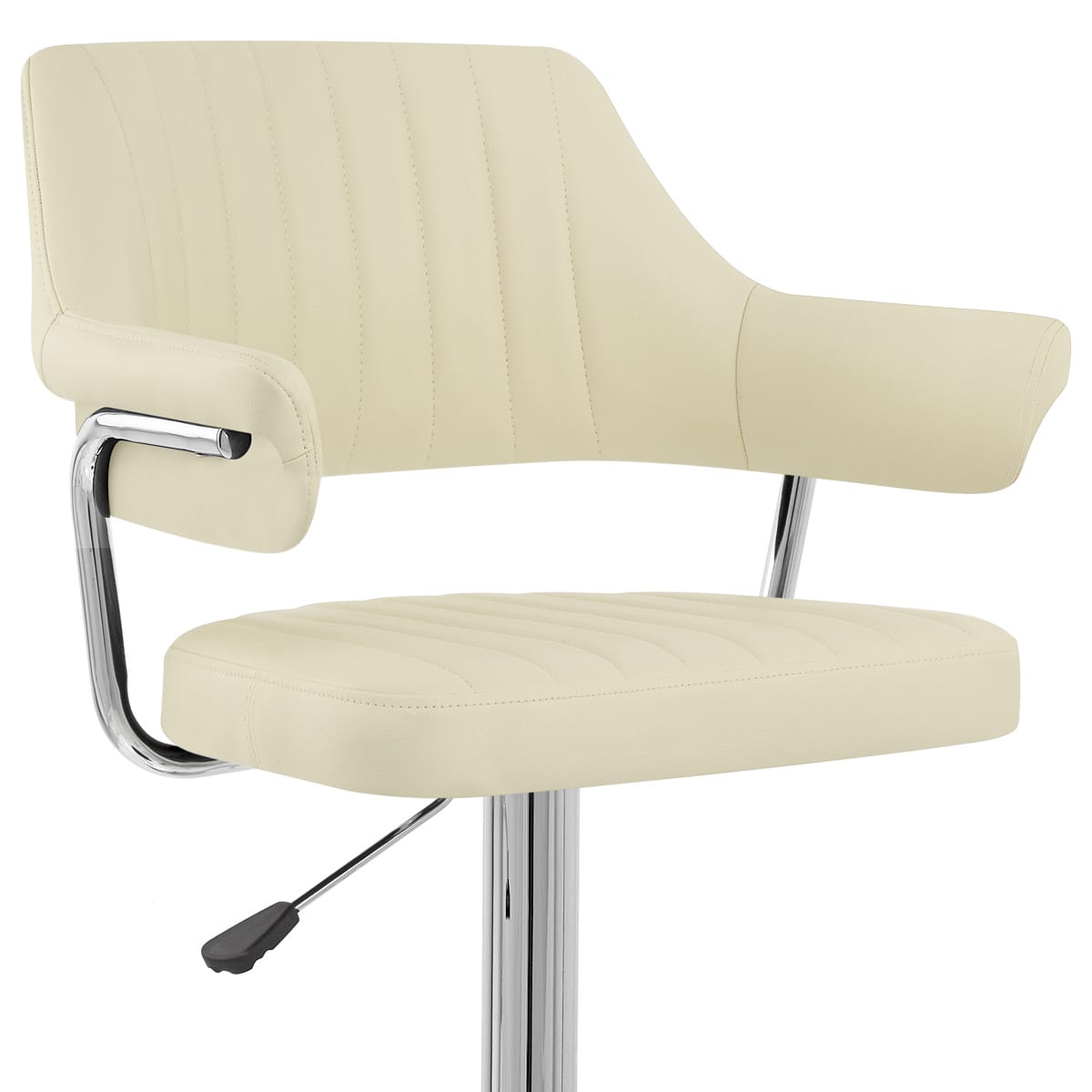 Taburete Polipiel Cromo - Skyline Crema