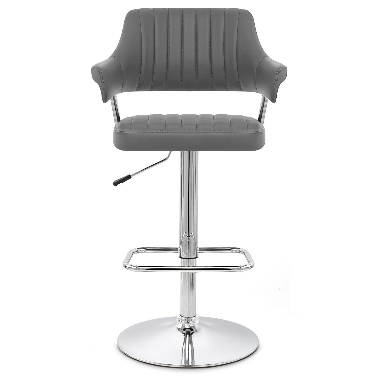 Taburete Polipiel Cromo - Skyline Gris