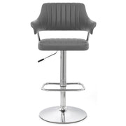 Taburete Polipiel Cromo - Skyline Gris