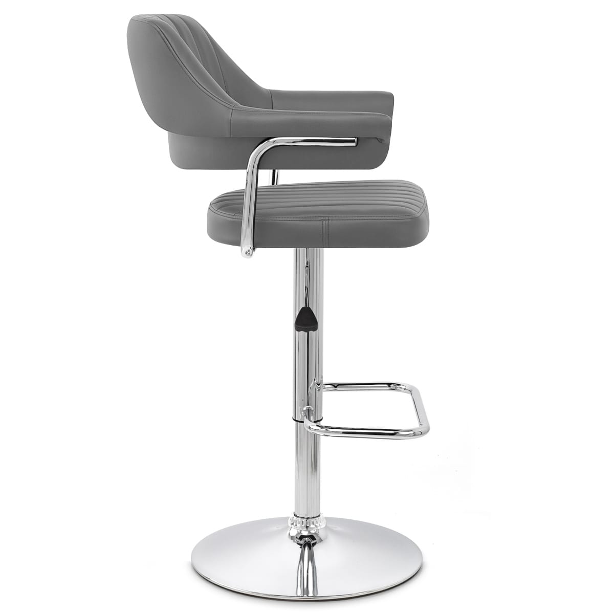 Taburete Polipiel Cromo - Skyline Gris