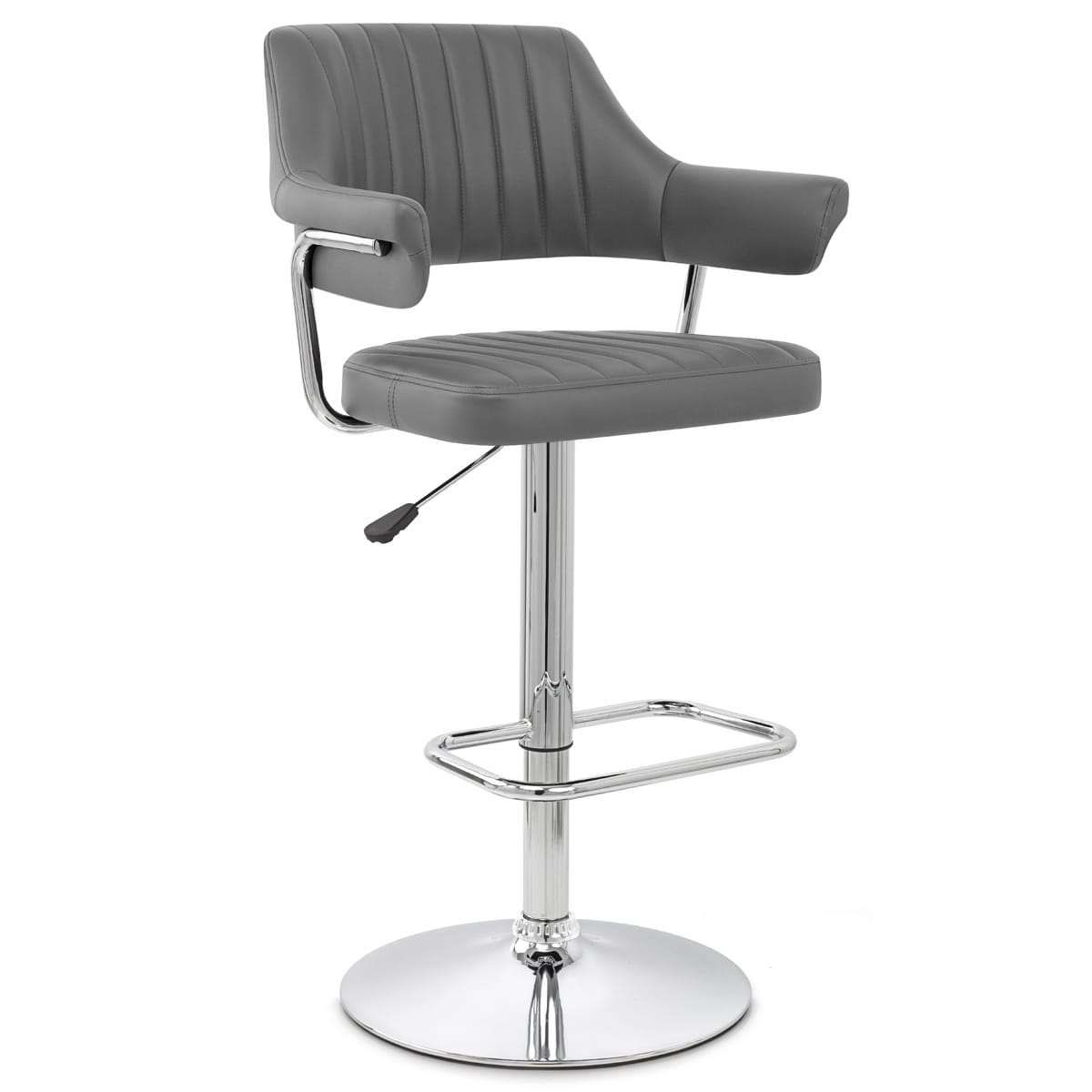 Taburete Polipiel Cromo - Skyline Gris