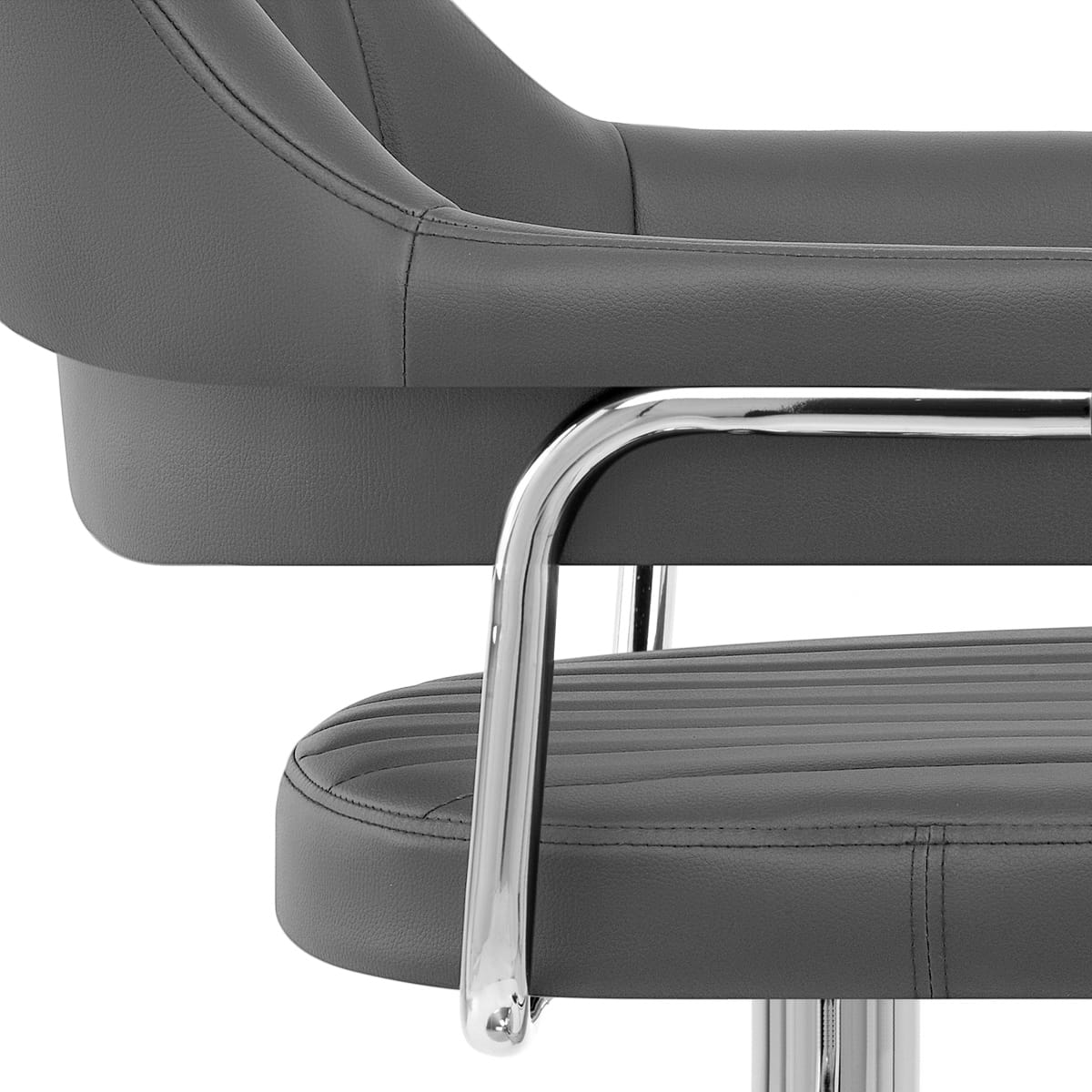 Taburete Polipiel Cromo - Skyline Gris