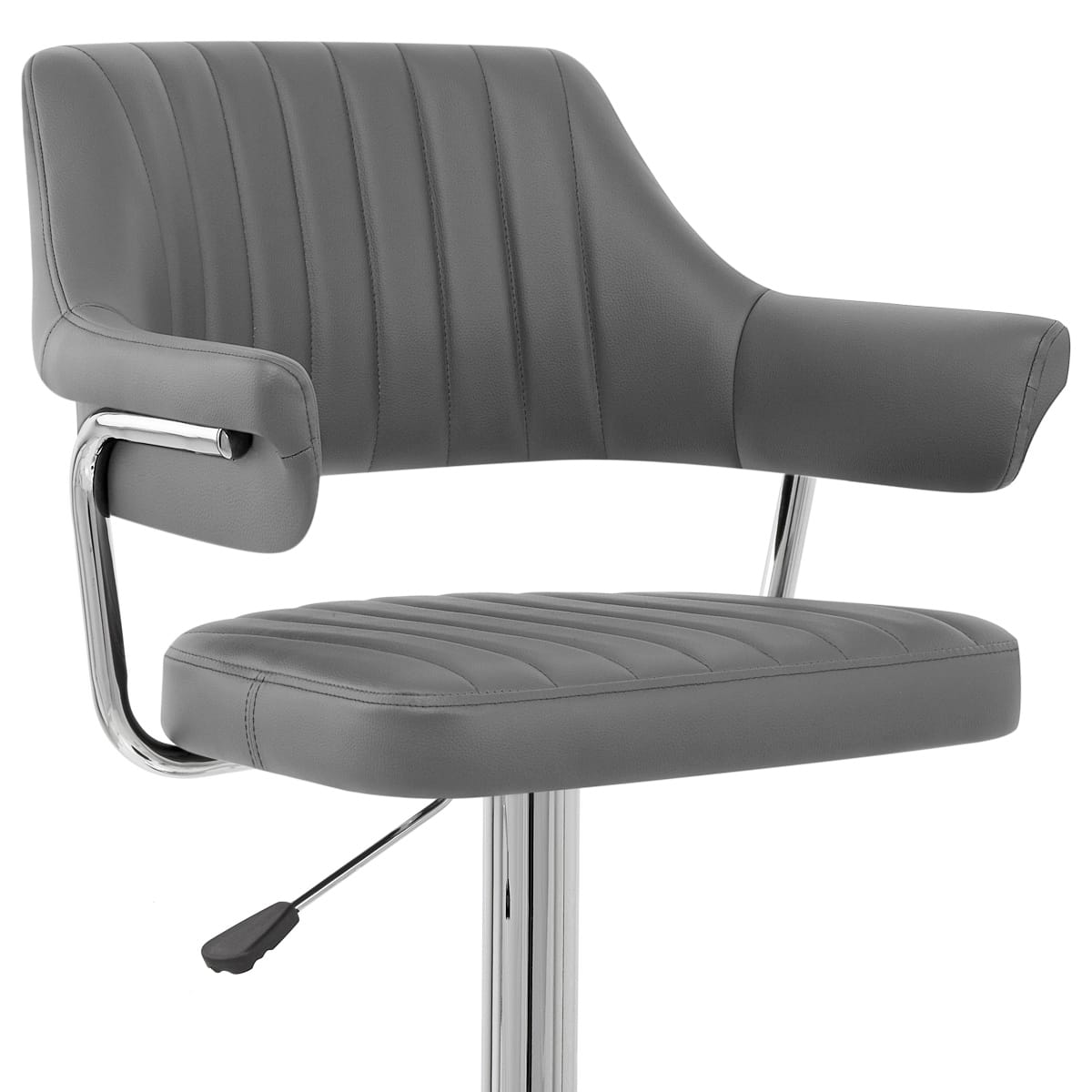 Taburete Polipiel Cromo - Skyline Gris