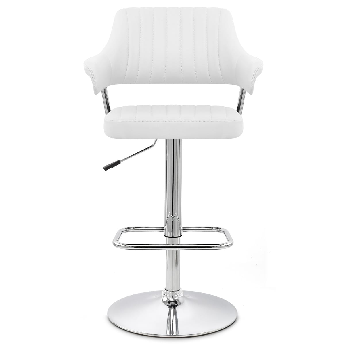 Taburete Polipiel Cromo - Skyline Blanco