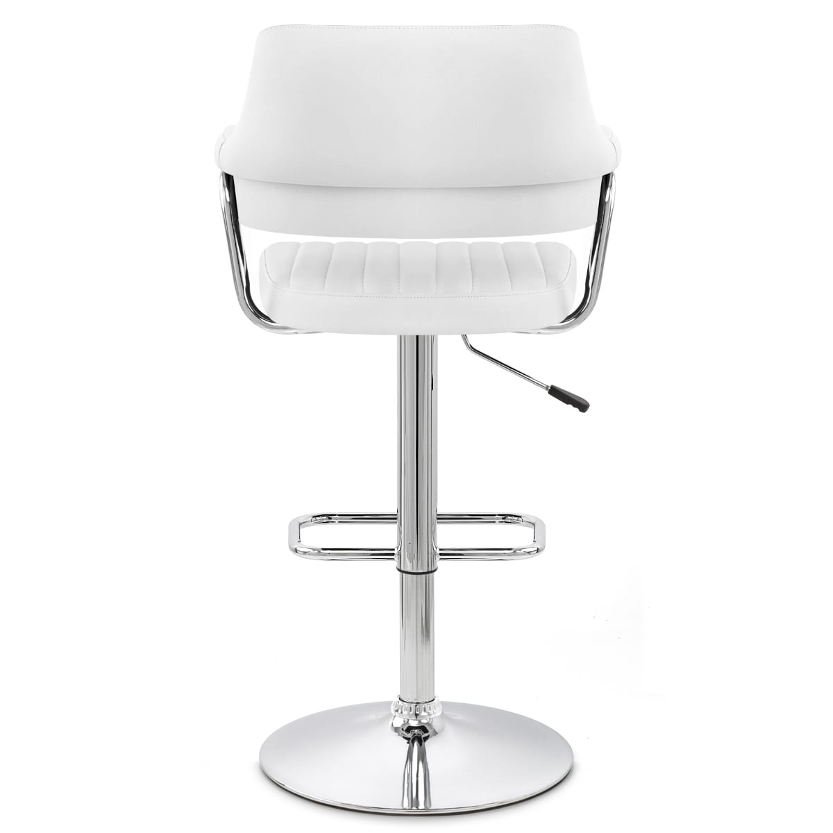 Taburete Polipiel Cromo - Skyline Blanco