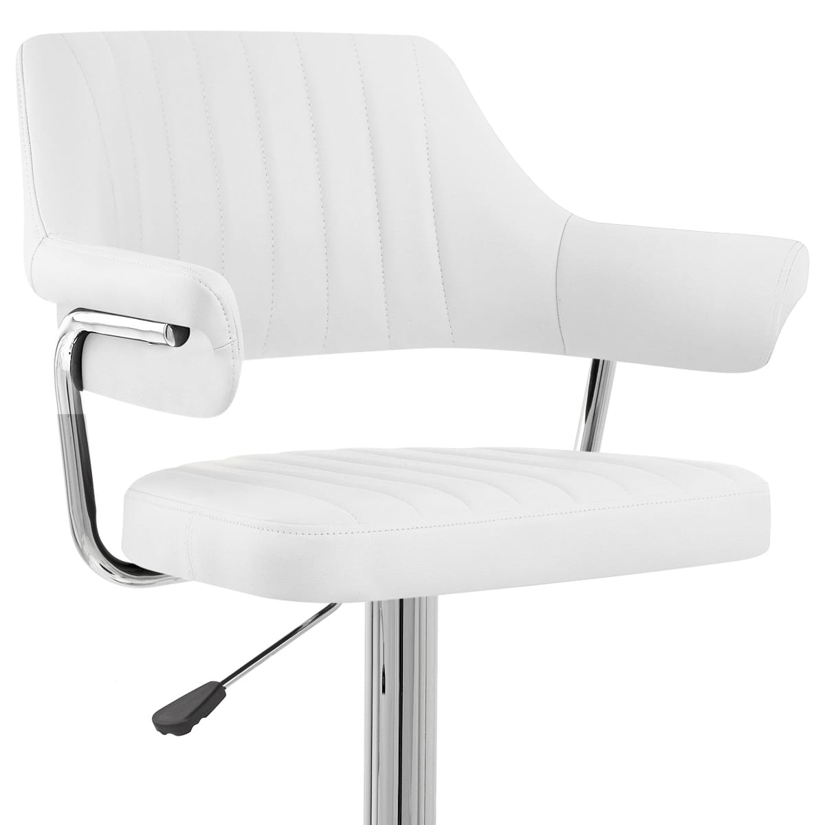 Taburete Polipiel Cromo - Skyline Blanco