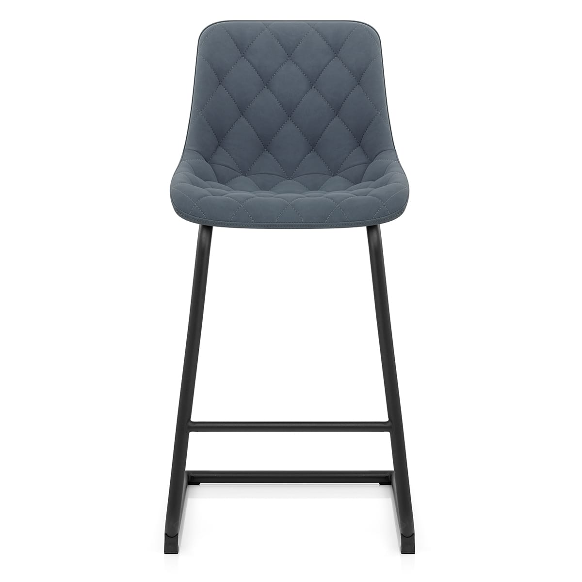 Taburete Polipiel Metal - Soho Azul