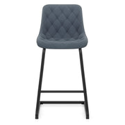 Taburete Polipiel Metal - Soho Azul