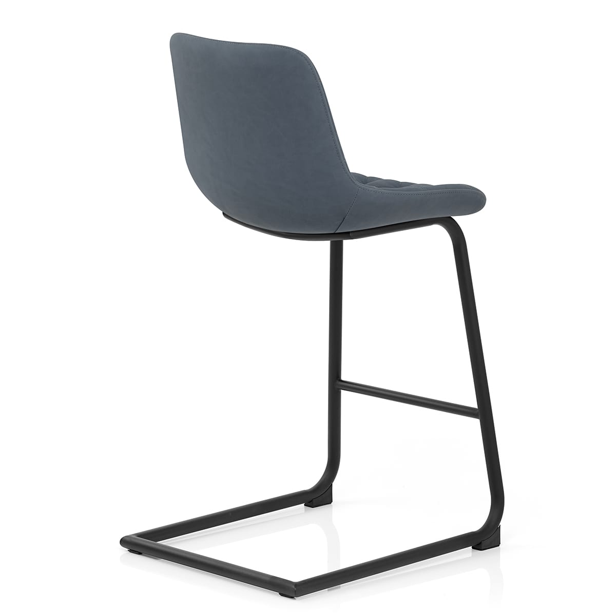 Taburete Polipiel Metal - Soho Azul