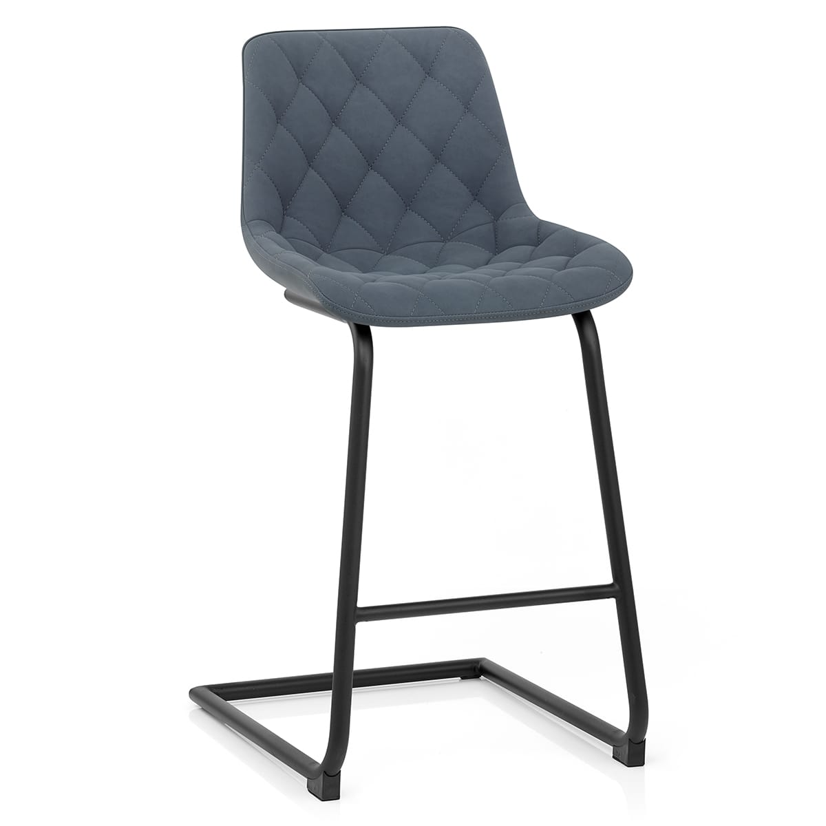 Taburete Polipiel Metal - Soho Azul