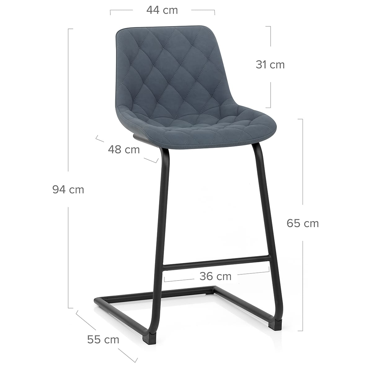 Taburete Polipiel Metal - Soho Azul