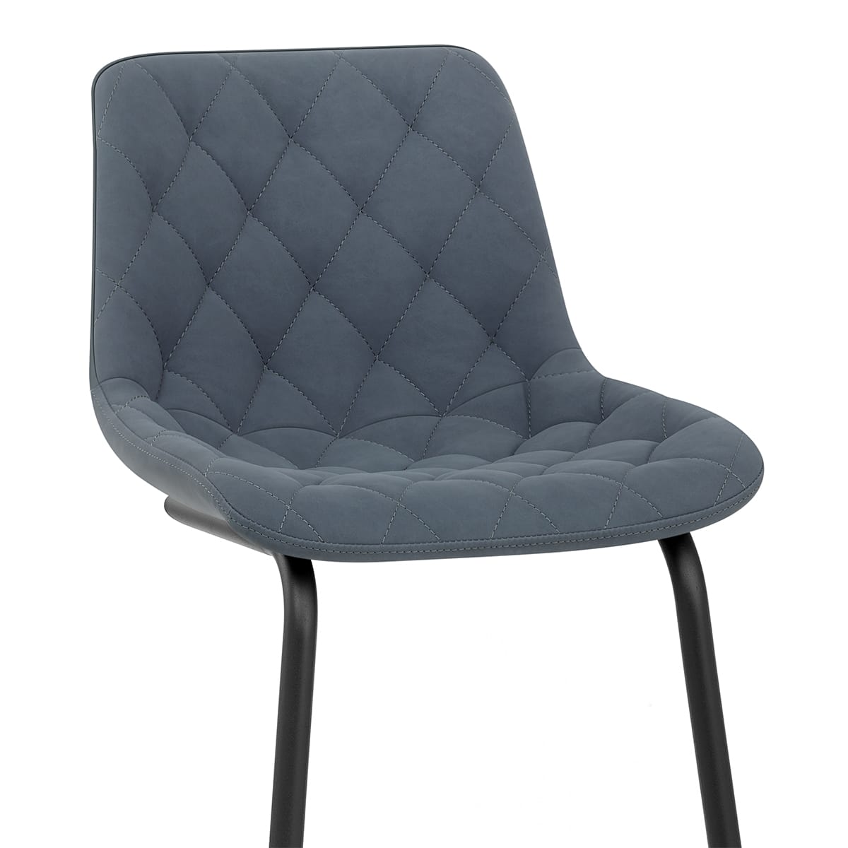 Taburete Polipiel Metal - Soho Azul