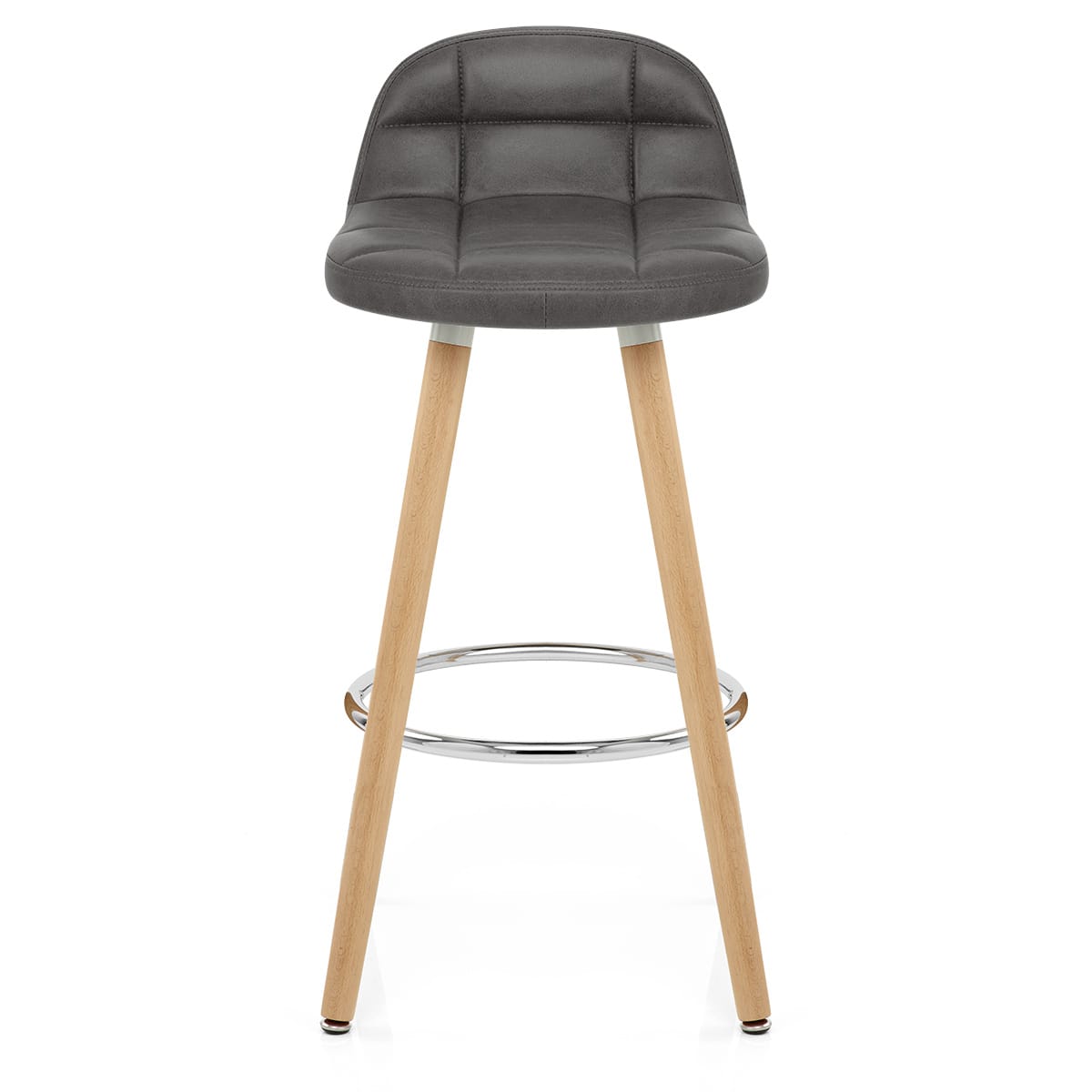 Taburete Polipiel Antiguo Madera - Sole Gris