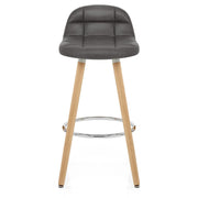 Taburete Polipiel Antiguo Madera - Sole Gris