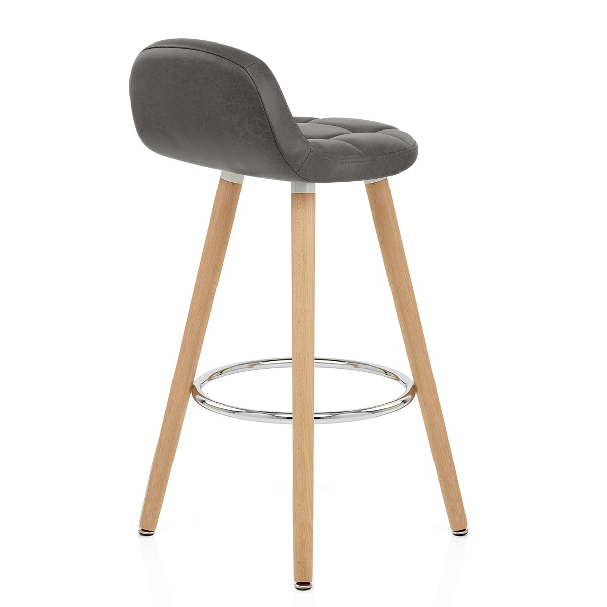 Taburete Polipiel Antiguo Madera - Sole Gris