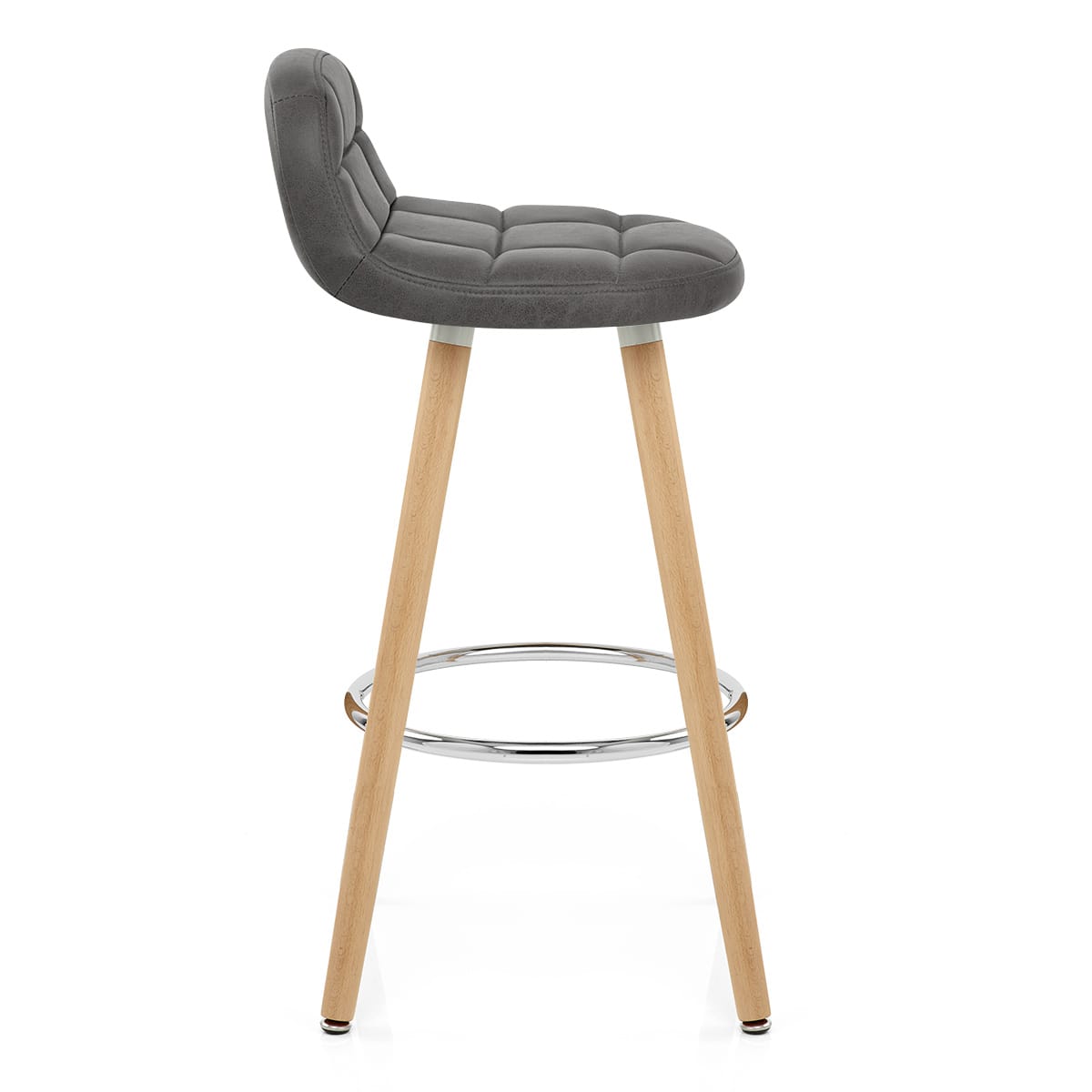 Taburete Polipiel Antiguo Madera - Sole Gris